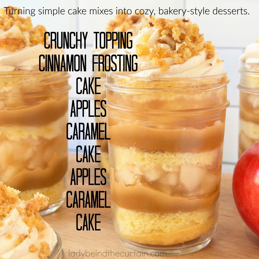 Caramel Apple Pie Cake Parfaits