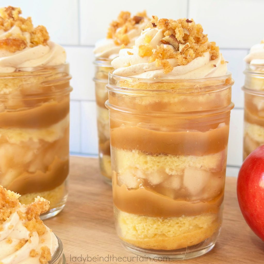 Caramel Apple Pie Cake Parfaits