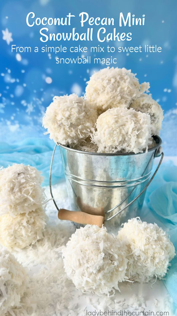 Coconut Pecan Mini Snowball Cakes