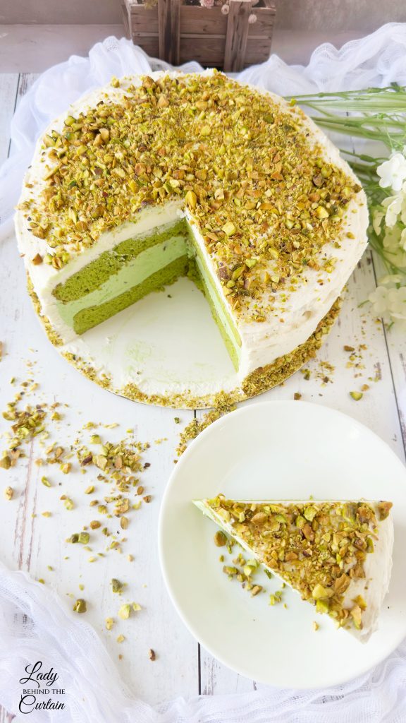Homemade Pistachio Ice Cream Cake
