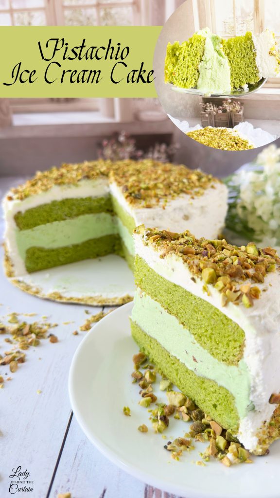 Homemade Pistachio Ice Cream Cake