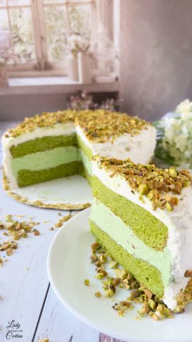 Homemade Pistachio Ice Cream Cake