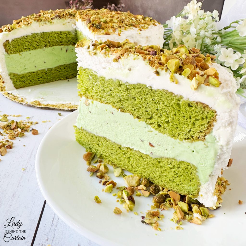 Homemade Pistachio Ice Cream Cake