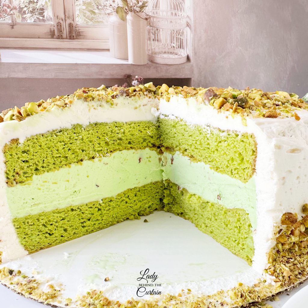 Homemade Pistachio Ice Cream Cake