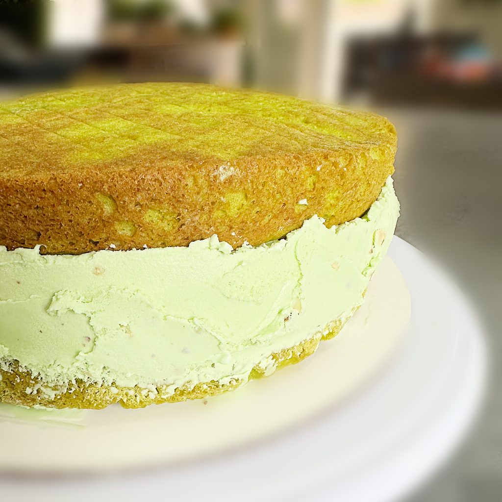 Homemade Pistachio Ice Cream Cake