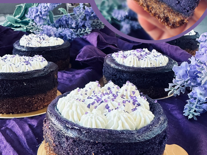 Mini Ube Cheesecakes