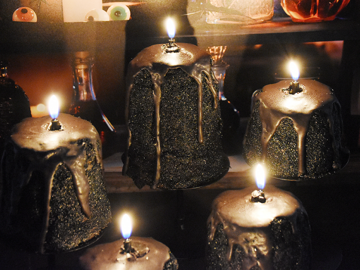 Black Cocoa Raspberry Candle Cakes